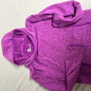 Like new purple fleece sweatshirt with hood.